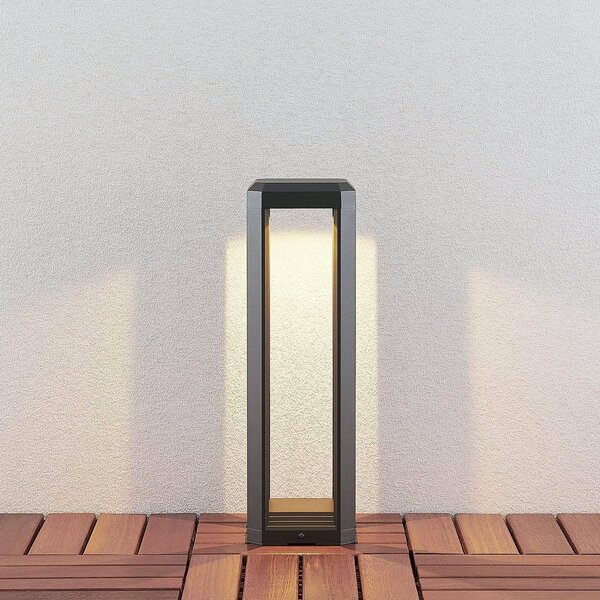 Lucande LED állólámpa Fery, antracit, fém, 50cm, IP65, Fekete, Alumínium, Modern
