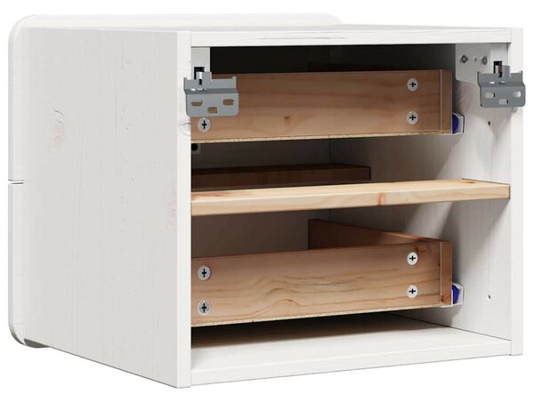 Éjjeli asztal fiókkal 2 pcs Fehér 39 x 34 x 33 cm Tömör fenyőfa