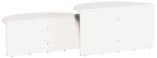 Dohányzóasztal 2 pcs Fehér 79 x 39.5 x 40 cm Tömör fenyőfa