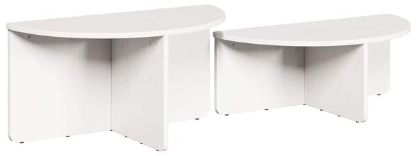 Dohányzóasztal 2 pcs Fehér 79 x 39.5 x 40 cm Tömör fenyőfa