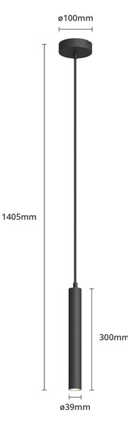 Arcchio LED-es függőlámpa Franka, 1 lámpa, Ø 4 cm, fekete, Fekete, Nappali / Étkező, Alumínium, Modern