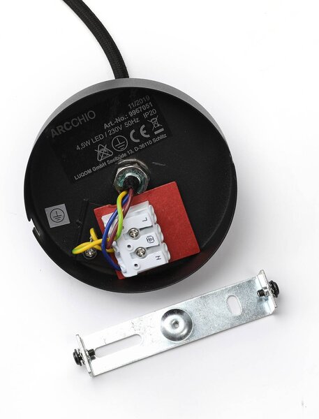 Arcchio LED-es függőlámpa Franka, 1 lámpa, Ø 4 cm, fekete, Fekete, Nappali / Étkező, Alumínium, Modern