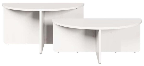 Dohányzóasztal 2 pcs Fehér 79 x 39.5 x 40 cm Tömör fenyőfa