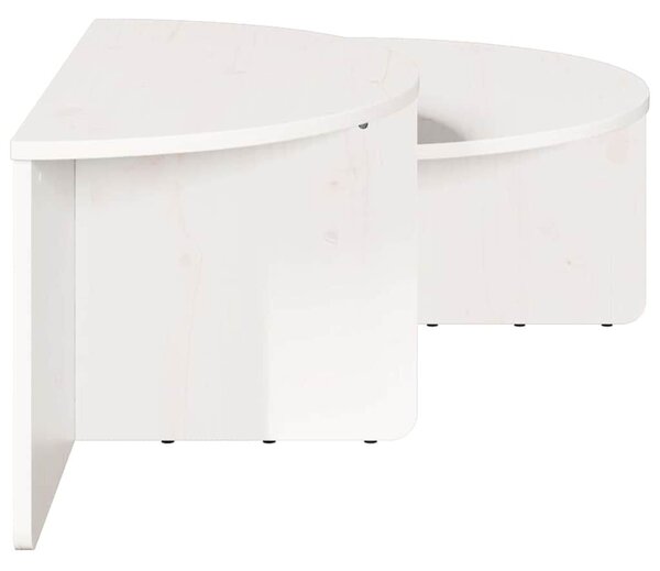 Dohányzóasztal 2 pcs Fehér 79 x 39.5 x 40 cm Tömör fenyőfa