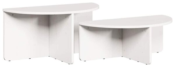 Dohányzóasztal 2 pcs Fehér 79 x 39.5 x 40 cm Tömör fenyőfa