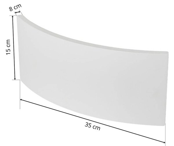 Lindby fali lámpa Naike, fehér, gipsz, magasság 15 cm, dimmelhető, Fehér / opál, Folyosó, Gipsz / agyag, Modern