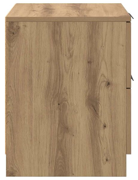 Éjjeliszekrény 2 pcs kézműves tölgy 45 x 39 x 50 cm Faanyag