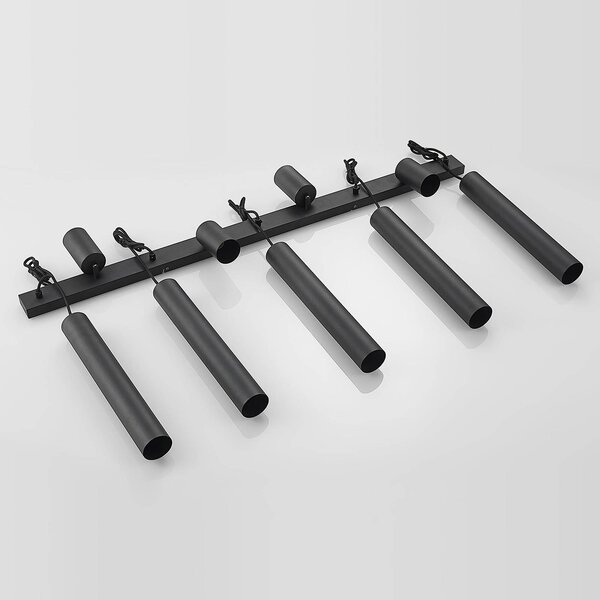 Lindby Sanad lógó világítás, 116 cm, 9 izzós, fekete, GU10, dimmelhető, Fekete, Nappali / Étkező, fém, Modern