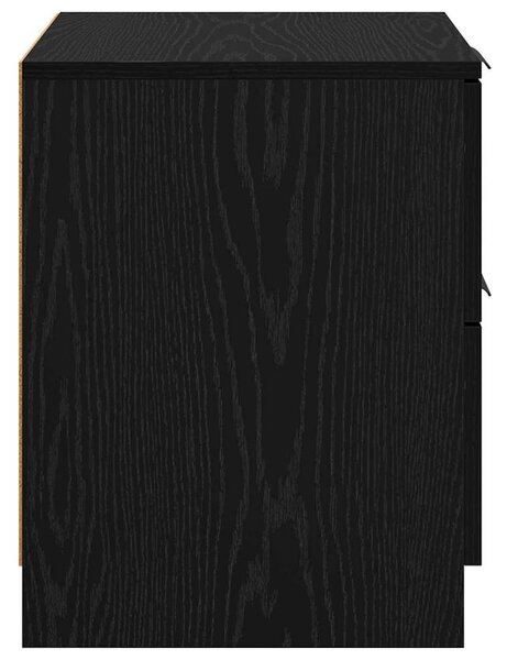Éjjeliszekrény 2 pcs Musta tammi 45 x 39 x 50 cm Faanyag