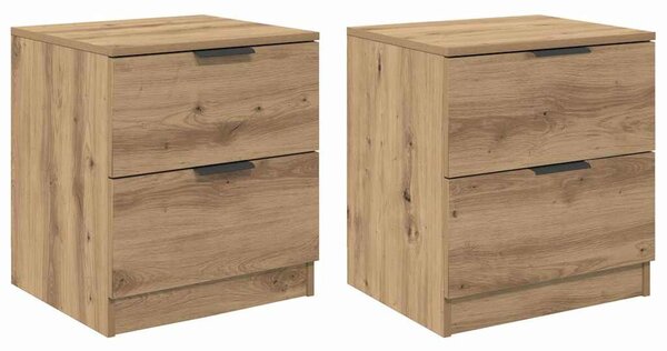 Éjjeliszekrény 2 pcs kézműves tölgy 45 x 39 x 50 cm Faanyag