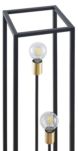 Lindby állólámpa Tiliane, fekete, fém, 3 lámpás, 153cm, Fekete, Nappali / Étkező, fém, Modern