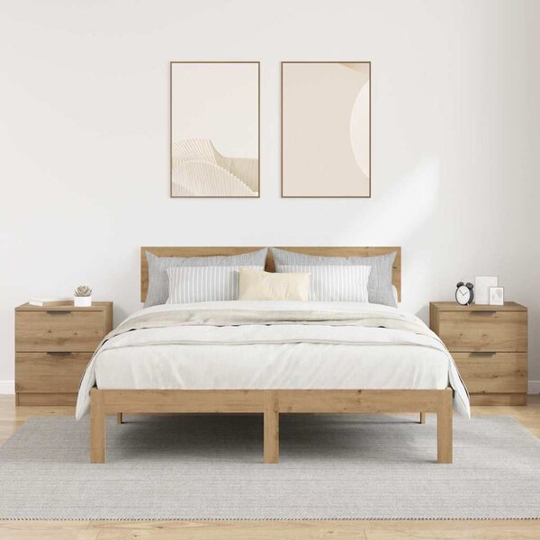 Éjjeliszekrény 2 pcs kézműves tölgy 45 x 39 x 50 cm Faanyag