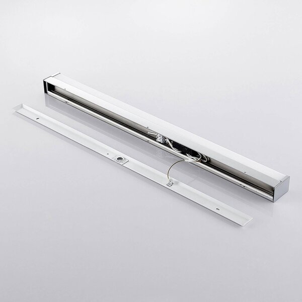 Lindby Klea LED-es fürdőszoba lámpa, 90 cm, króm, fém, IP44, Króm / ezüst, Fürdőszoba, Alumínium, Modern