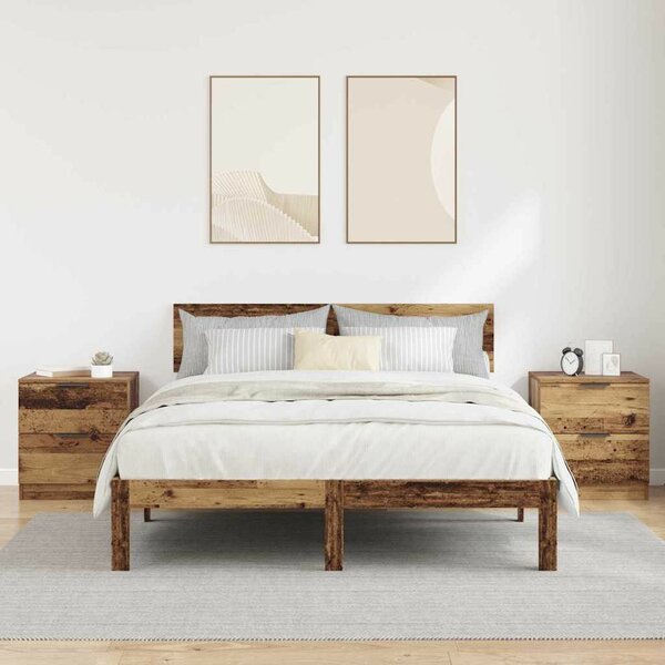 Éjjeliszekrény fiókkal 2 pcs Régi fa 45 x 39 x 50 cm Faanyag