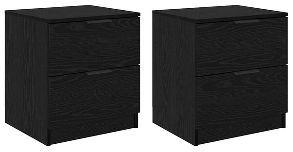 Éjjeliszekrény 2 pcs Musta tammi 45 x 39 x 50 cm Faanyag