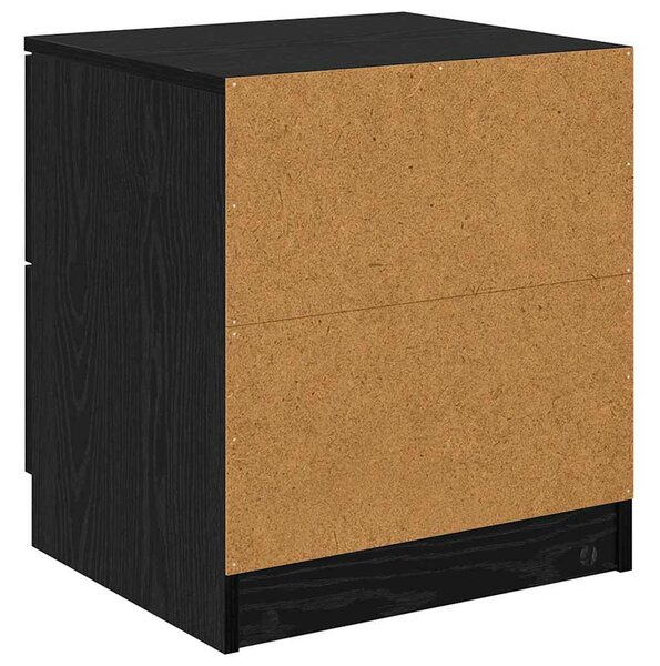 Éjjeliszekrény 2 pcs Musta tammi 45 x 39 x 50 cm Faanyag