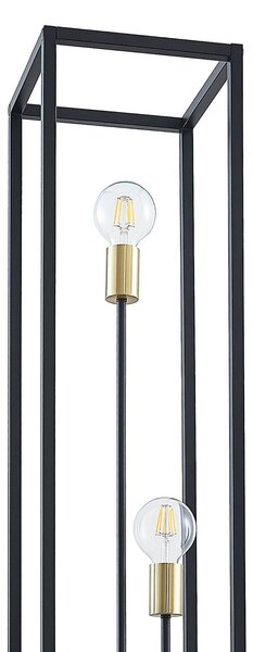 Lindby állólámpa Tiliane, fekete, fém, 3 lámpás, 153cm, Fekete, Nappali / Étkező, fém, Modern