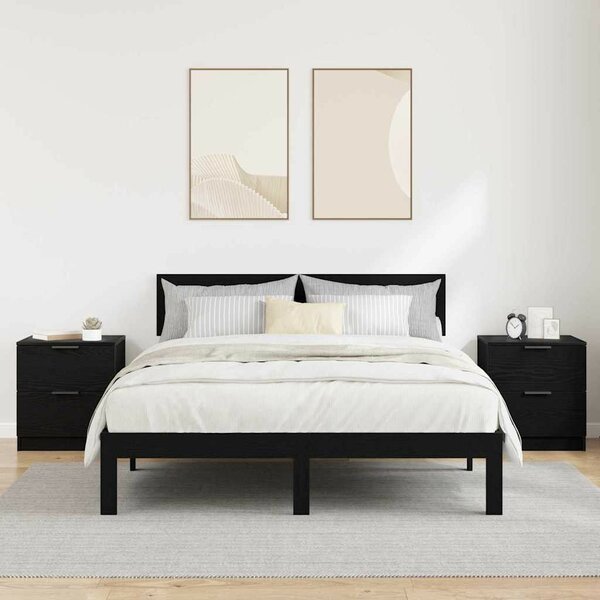 Éjjeliszekrény 2 pcs Musta tammi 45 x 39 x 50 cm Faanyag