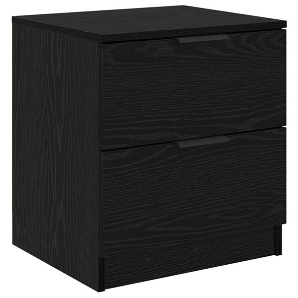 Éjjeliszekrény 2 pcs Musta tammi 45 x 39 x 50 cm Faanyag