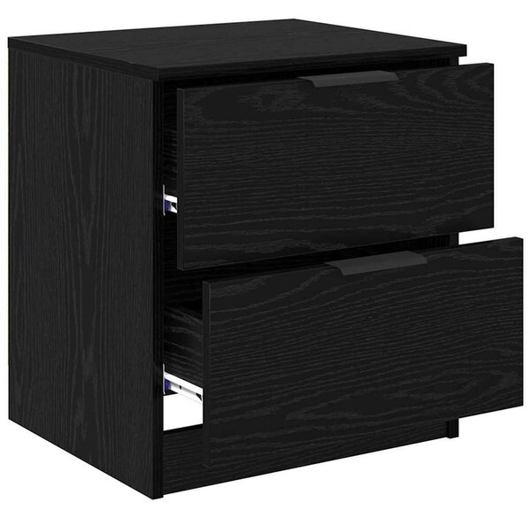 Éjjeliszekrény 2 pcs Musta tammi 45 x 39 x 50 cm Faanyag