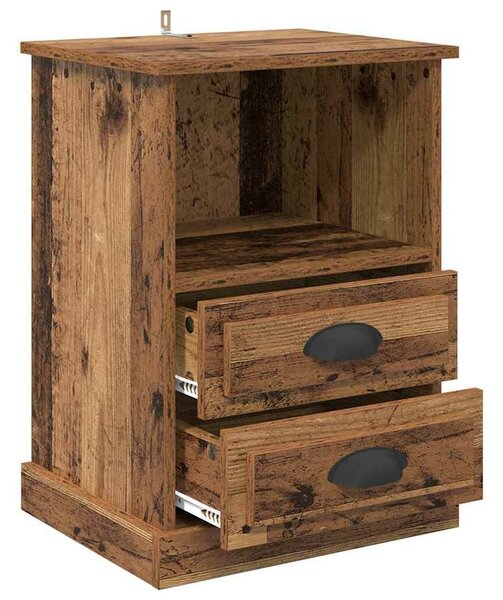 Éjjeliszekrény fiókkal 2 pcs Régi fa 43 x 36 x 60 cm Faanyag