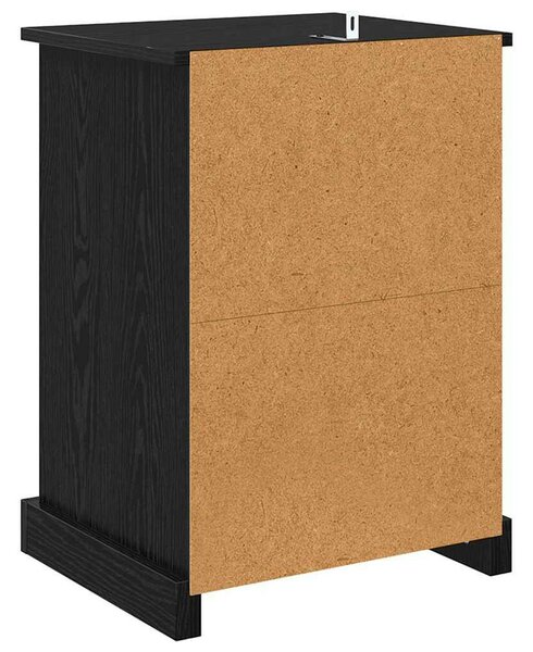 Éjjeliszekrény 2 pcs Musta tammi 43 x 36 x 60 cm Faanyag