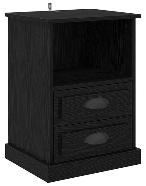 Éjjeliszekrény 2 pcs Musta tammi 43 x 36 x 60 cm Faanyag