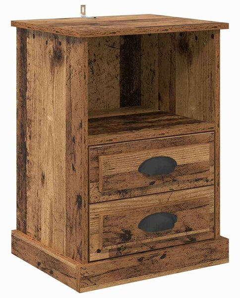 Éjjeliszekrény fiókkal 2 pcs Régi fa 43 x 36 x 60 cm Faanyag
