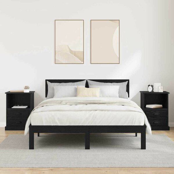 Éjjeliszekrény 2 pcs Musta tammi 43 x 36 x 60 cm Faanyag