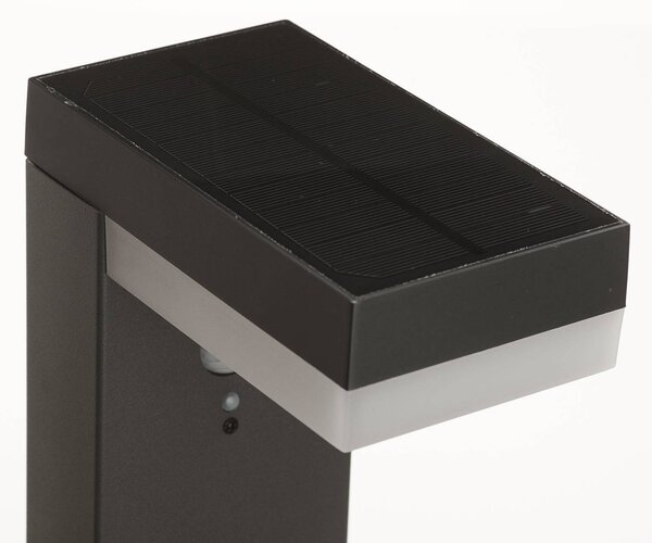 Lindby LED-es szolár lámpa Chioma, antracit, érzékelővel, Alu / szürke / cink, Rozsdamentes acél, Modern