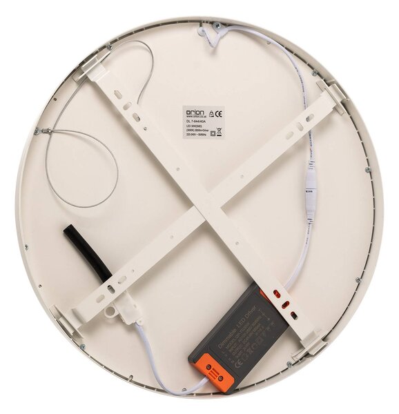 ORION Ultra lapos LED mennyezeti lámpa Lero Ø 40 cm, dimmelhető, Fehér / opál, Nappali / Étkező, Alumínium, Modern