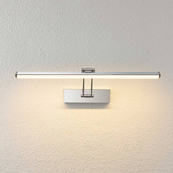 Lindby Sanya LED tükör lámpa, 60 cm, Króm / ezüst, Fürdőszoba, fém, Modern