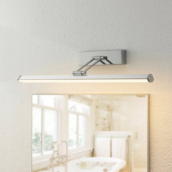 Lindby Sanya LED tükör lámpa, 60 cm, Króm / ezüst, Fürdőszoba, fém, Modern