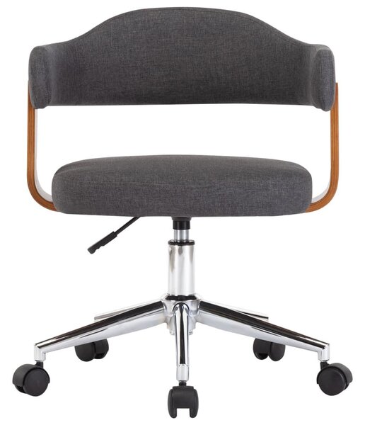 2 db szürke hajlított fa és szövet forgó étkezőszék