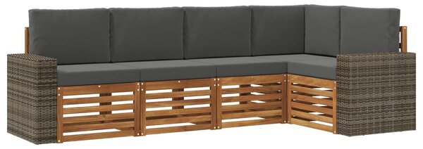 VidaXL Szegmentált kanapé szett párnával 5 pcs Természetes és antracit
