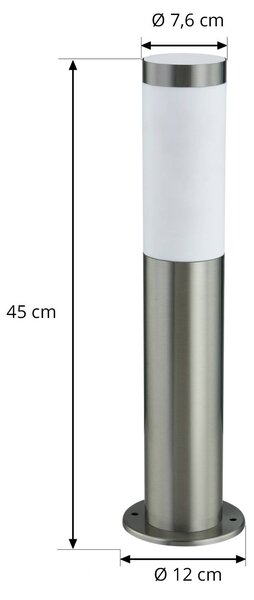 Lindby Statius talapzati lámpa, ezüst, rozsdamentes acél, érzékelő, 45 cm, Króm / ezüst, Rozsdamentes acél, Modern
