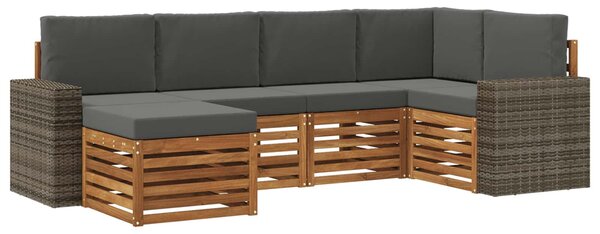 VidaXL Szegmentált kanapé szett párnával 6 pcs Természetes és antracit