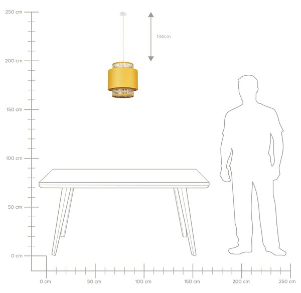 Függőlámpa BOERI Rattan Mustársárga