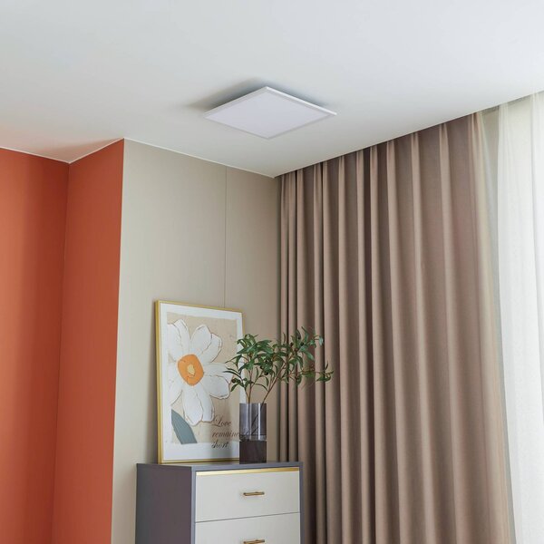 Lindby LED panel Lamin, fehér, 40 cm, CCT, fényerőszabályzó, távirányítóval, dimmelhető, Fehér / opál, Nappali / Étkező, Modern