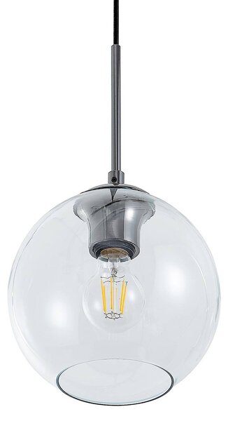 Lindby Firano lógó lámpa, 110 cm, 3 izzós, antracit, üveg, dimmelhető, Alu / szürke / cink, Nappali / Étkező, fém, Modern