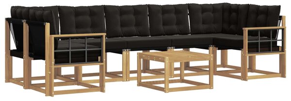 VidaXL Kültéri kanapé szett párnával 8 pcs Fehér és Fekete