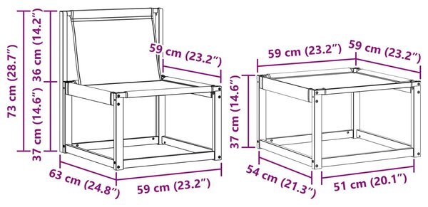 VidaXL Kültéri kanapé szett párnával 5 pcs Fehér és Krém színű