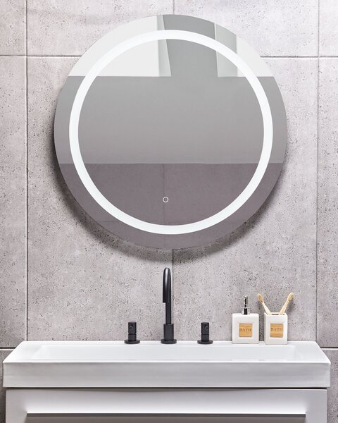 LED fürdőszobai tükör COURSEULLES 79 cm 79 cm Ezüst