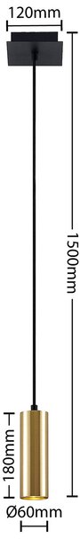 Lindby Raisan függő lámpa, egy-izzós, dimmelhető, Fekete, Nappali / Étkező, fém, Modern