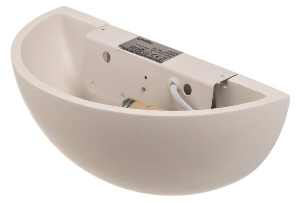 Lindby fali lámpa Pascali, magasság 13 cm, fehér, vakolat, dimmelhető, Fehér / opál, Nappali / Étkező, Gipsz / agyag, Modern
