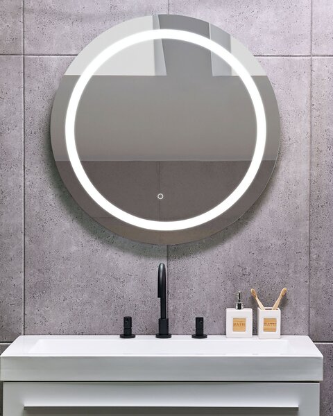 LED fürdőszobai tükör COURSEULLES 79 cm 79 cm Ezüst