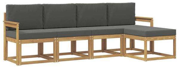 VidaXL Kültéri kanapé szett párnával 5 pcs Fehér és Antracitszürke