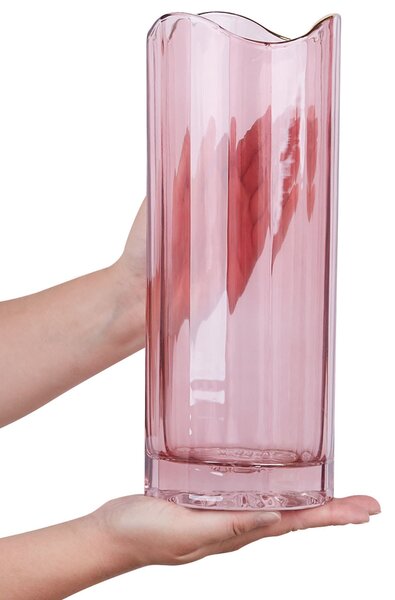 Virágtartó váza PERDIKI Üveg 30 cm Rózsaszín