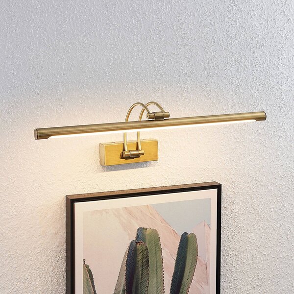 Lucande LED-es képvilágítás Dimitrij, ívelt, sárgaréz, fém, Bronz / antik sárgaréz, Nappali / Étkező, fém, Antik