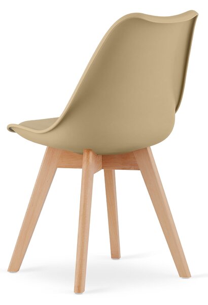 Étkezőgarnitúra 1 + 4, fehér ADRIA asztal 120x80 cm + bézs BALI MARK szék bükk lábakkal